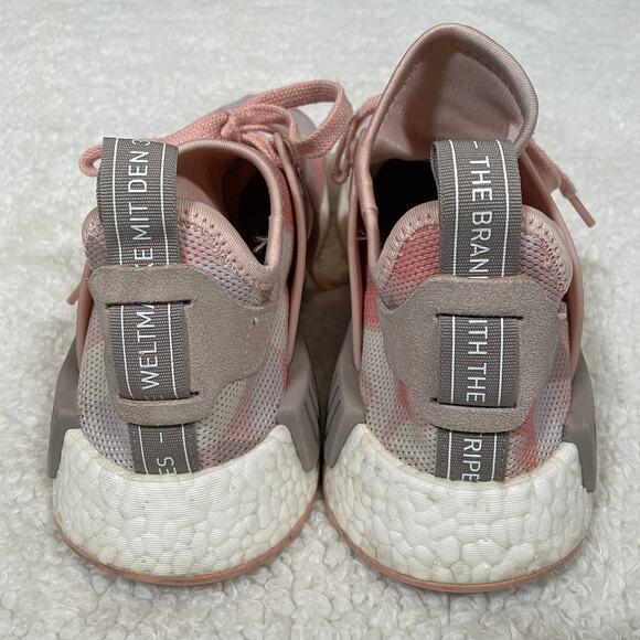 Adidas Womens NMD XR1 Duck Camo Sneakers in Pink and Gray Mesh Knit 9 - Picture 6 of 8